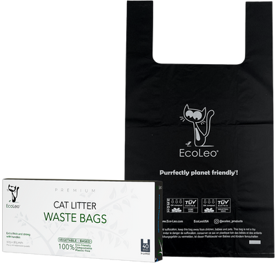 Biodegradable Cat Litter Waste Poop Bags - Black