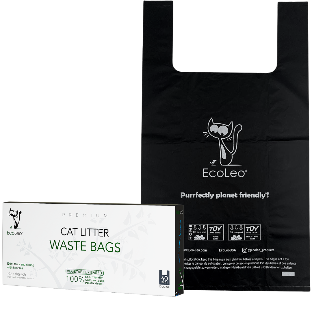 Biodegradable Cat Litter Waste Poop Bags - Black