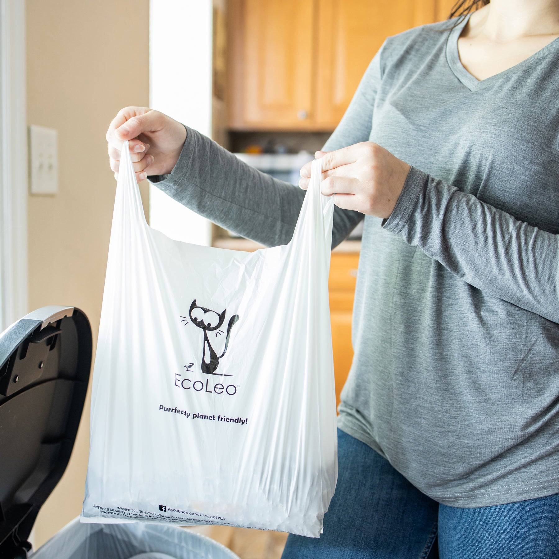 Cat Litter Waste Bags 120 Count, OPEN BOX/PACKAGING FREE EcoLeo