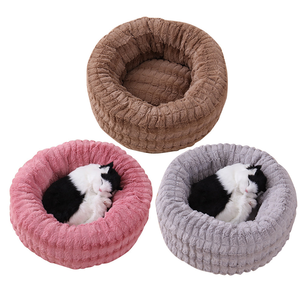 Plush Round Cat Bed - Color Options