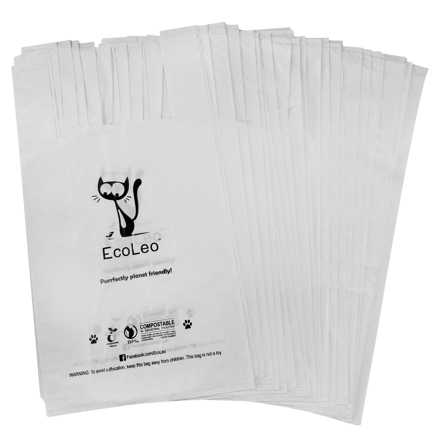 Cat Litter Waste Bags 120 Count, OPEN BOX/PACKAGING FREE EcoLeo