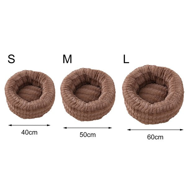 Plush Round Cat Bed - Color Options